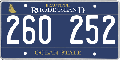 RI license plate 260252