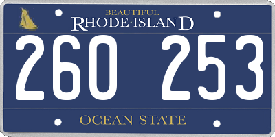 RI license plate 260253