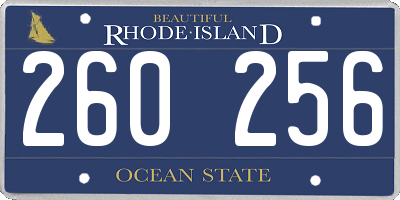 RI license plate 260256