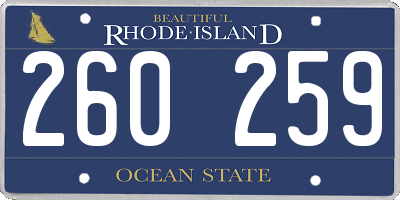 RI license plate 260259