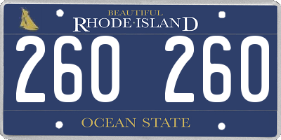 RI license plate 260260