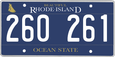 RI license plate 260261