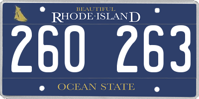 RI license plate 260263
