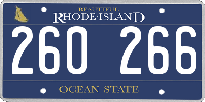 RI license plate 260266