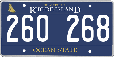 RI license plate 260268