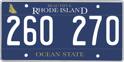 RI license plate 260270