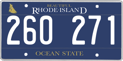 RI license plate 260271