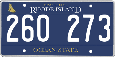 RI license plate 260273