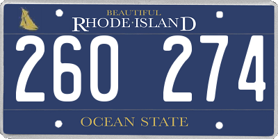 RI license plate 260274