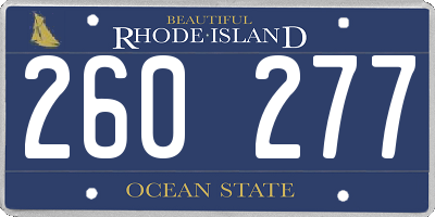 RI license plate 260277
