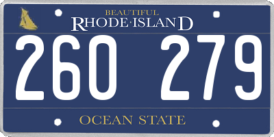 RI license plate 260279