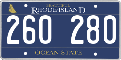 RI license plate 260280