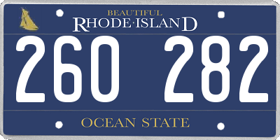 RI license plate 260282
