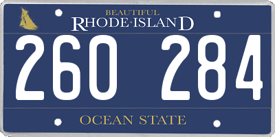 RI license plate 260284