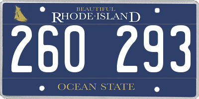 RI license plate 260293