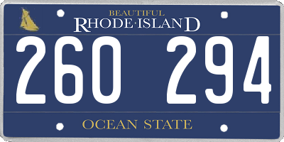 RI license plate 260294