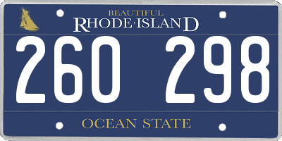 RI license plate 260298