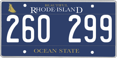 RI license plate 260299