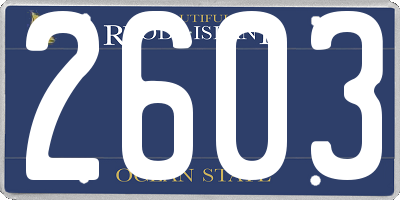 RI license plate 2603