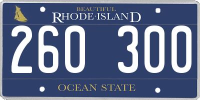 RI license plate 260300