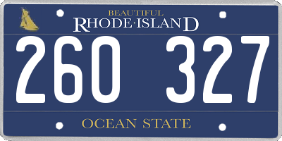 RI license plate 260327
