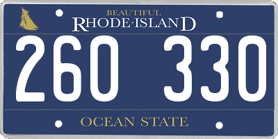 RI license plate 260330