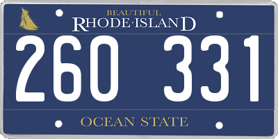 RI license plate 260331