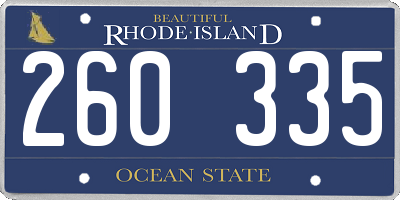 RI license plate 260335