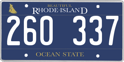 RI license plate 260337