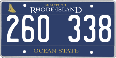 RI license plate 260338