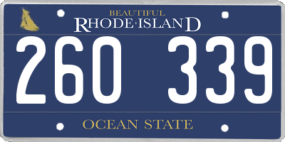 RI license plate 260339