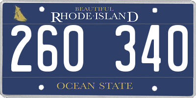 RI license plate 260340