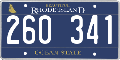 RI license plate 260341