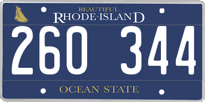 RI license plate 260344