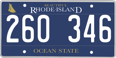 RI license plate 260346