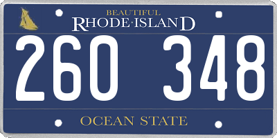 RI license plate 260348