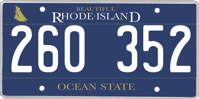 RI license plate 260352