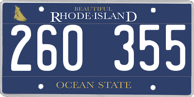 RI license plate 260355