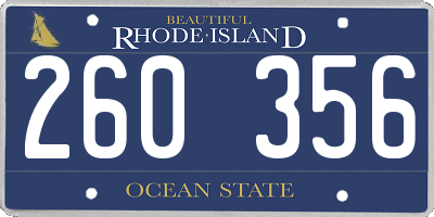RI license plate 260356