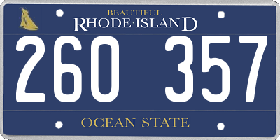 RI license plate 260357