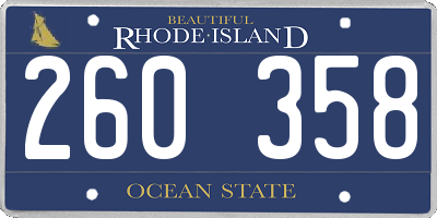 RI license plate 260358