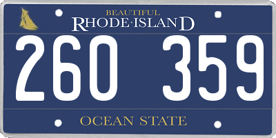 RI license plate 260359