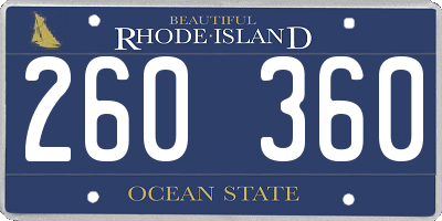 RI license plate 260360