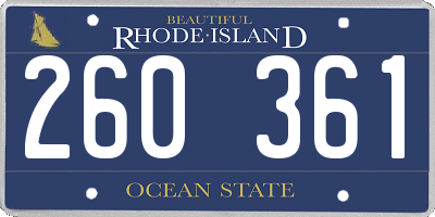 RI license plate 260361