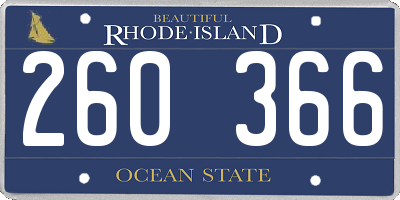 RI license plate 260366