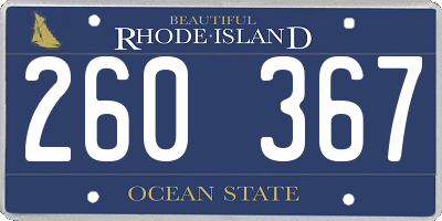 RI license plate 260367
