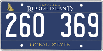 RI license plate 260369
