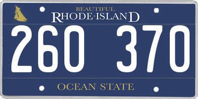 RI license plate 260370