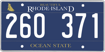 RI license plate 260371