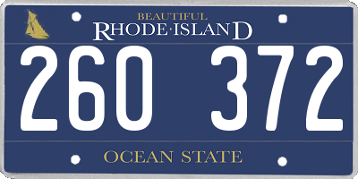 RI license plate 260372
